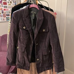 London Jean Purple velvet blazer size 4 NWOT